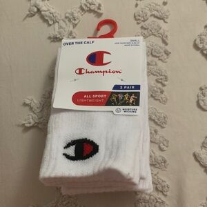 Champion All Sport White Over the Calf Socks